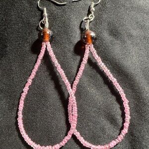 Elegant Pink Beaded Earrings